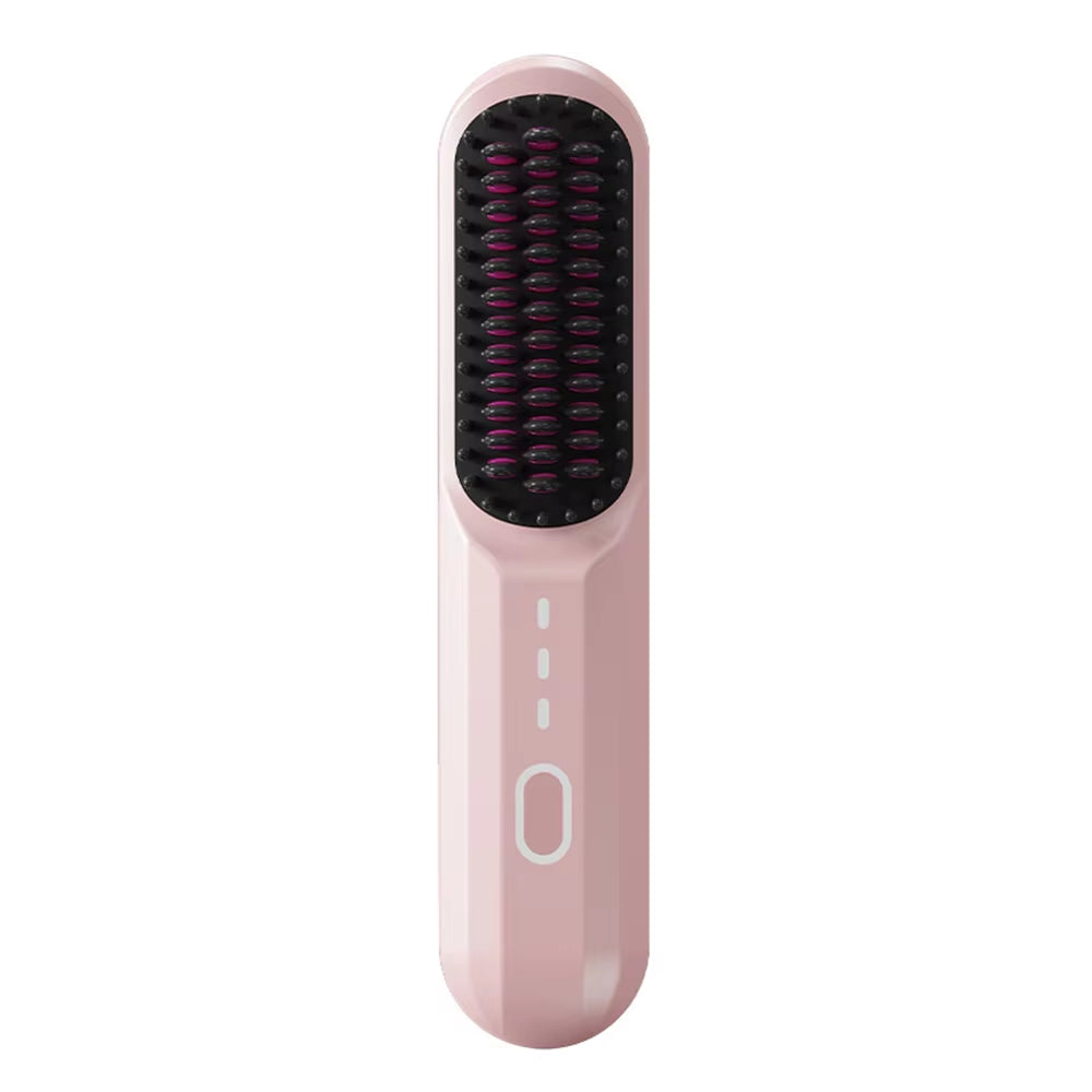 Wireless Straight Hair Comb Negative Ion Hair Care Dry and Wet Dual-Purpose USB Rechargeable Portable Curling Iron Artifact