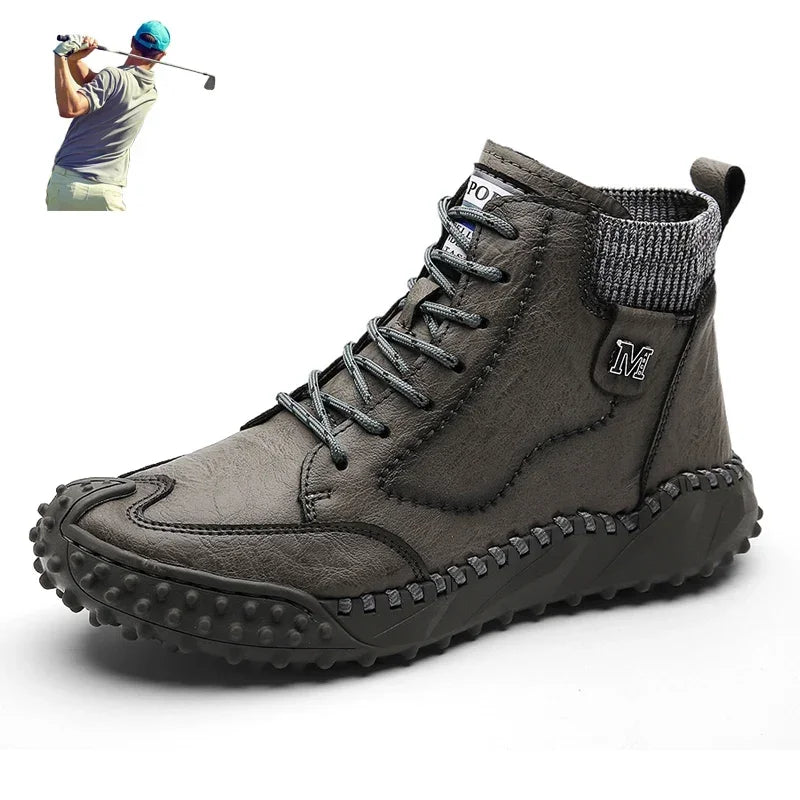 New Winter Golf Shoes Men High Ankle Golfer Sneakers Big Size 46 Spikeless Athletics Sport Turf Golfing Boots Men Golf Sneakers