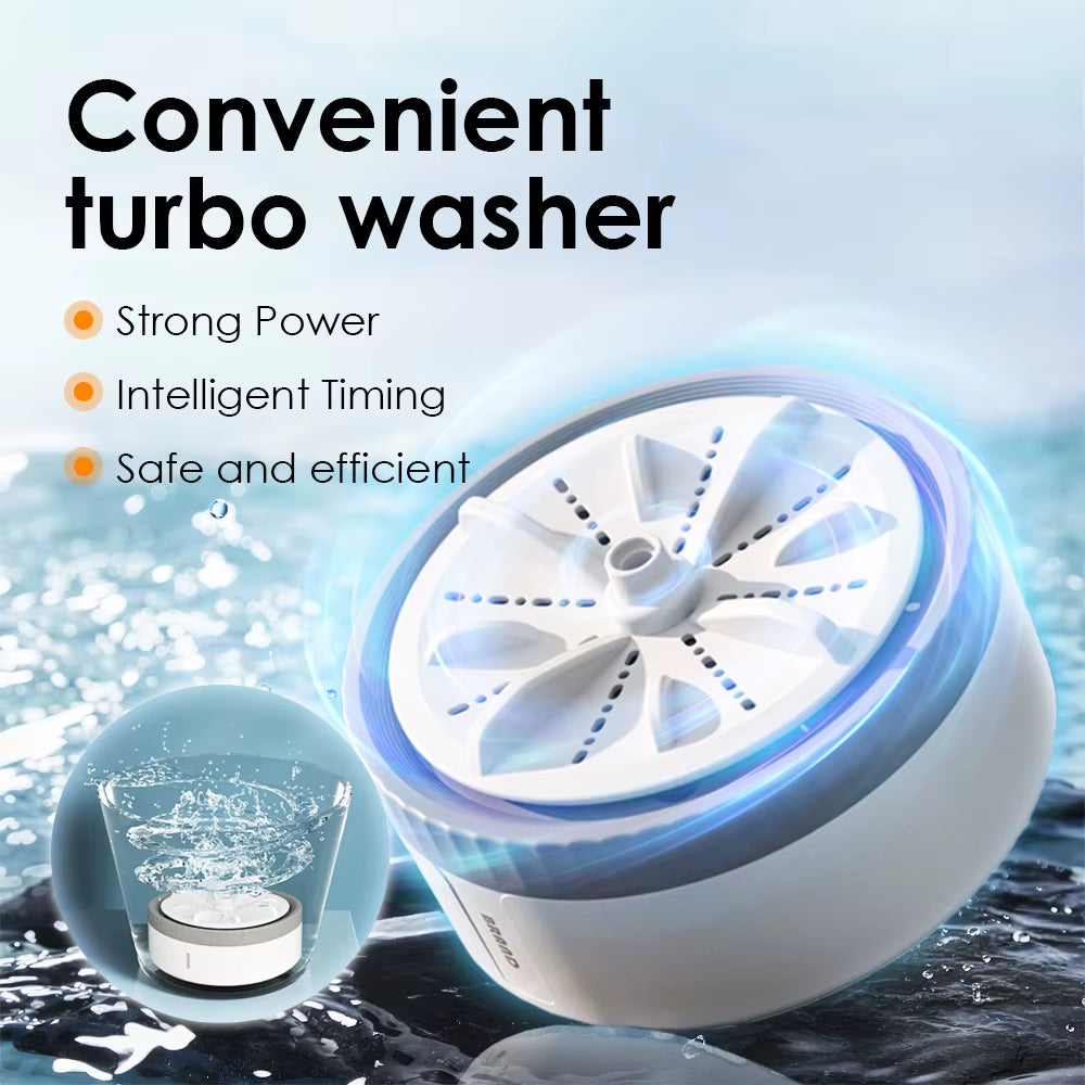 3 Speed Timing Mini Portable Washing Machine USB Rotating Turbine Washing Machine Underwear Socks Washing Machine for Travel