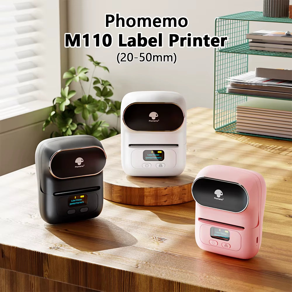 Phomemo M110 Portable Label Printer Mini Thermal Self-Adhesive Sticker Printer Mobile Pocket Tag Price UV Label Sticker Printer